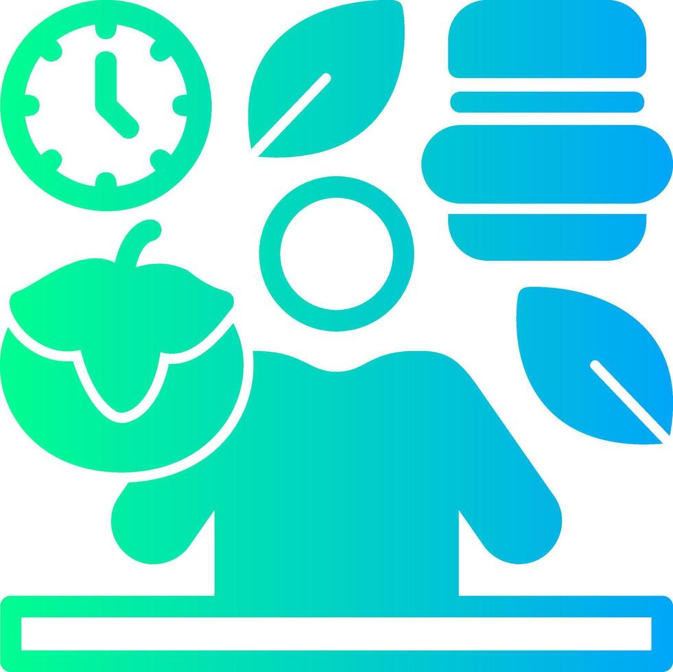 Mindful Eating Solid Multi Gradient Icon vector