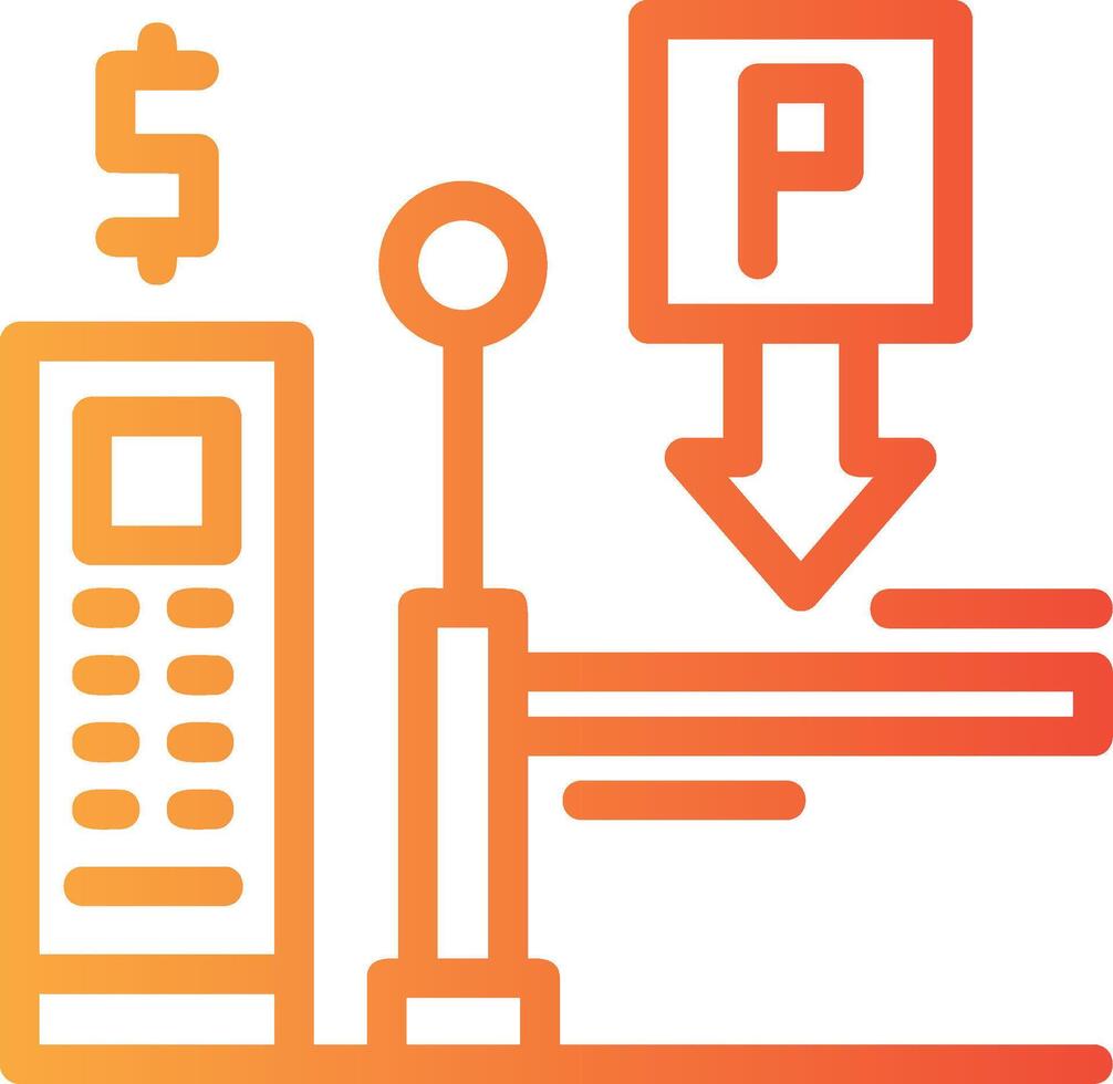 Pay on entry parking Linear Gradient Icon vector