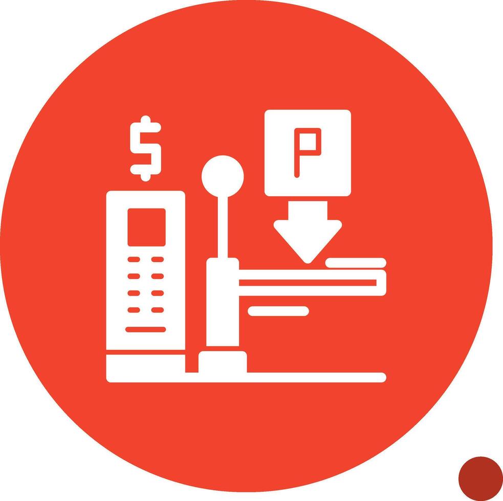 Pay on entry parking Glyph Shadow Icon vector