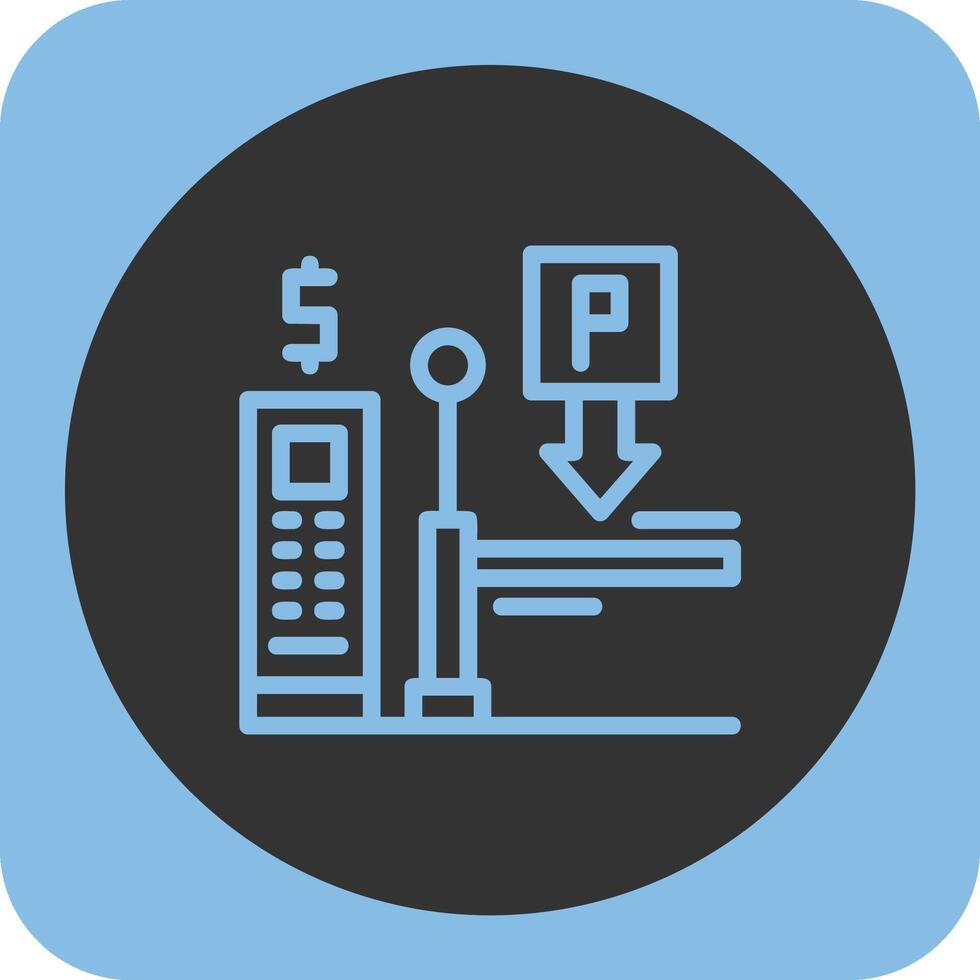 Pay on entry parking Linear Round Icon vector