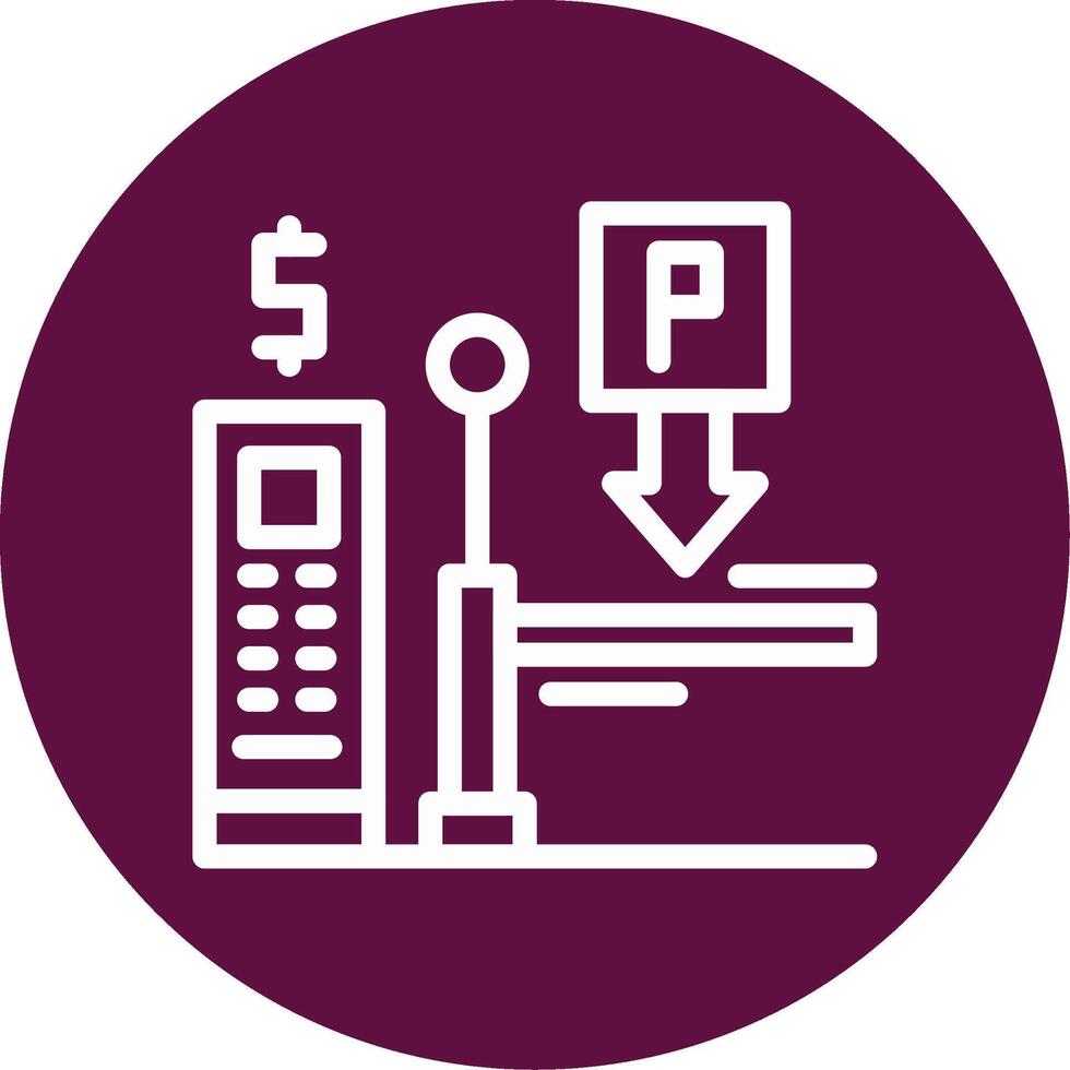 Pay on entry parking Outline Circle Icon vector