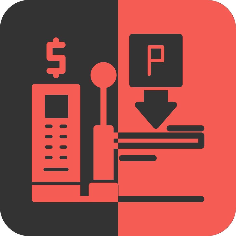 Pay on entry parking Red Inverse Icon vector