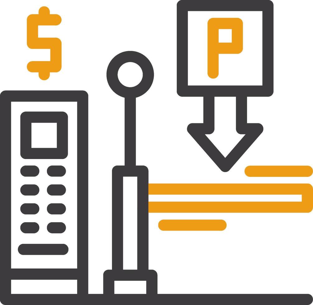 Pay on entry parking Glyph Circle Icon vector