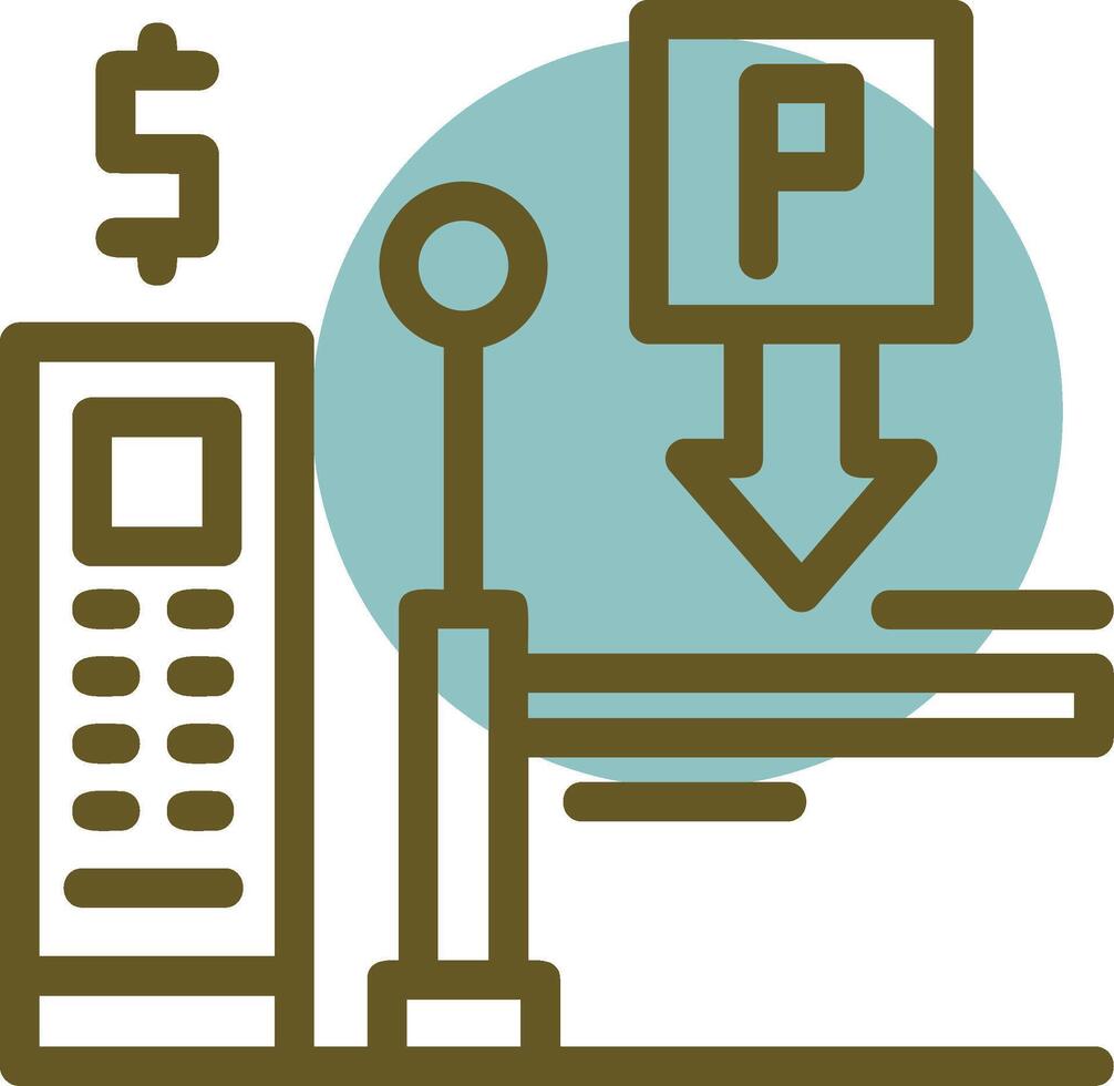 Pay on entry parking Linear Circle Icon vector