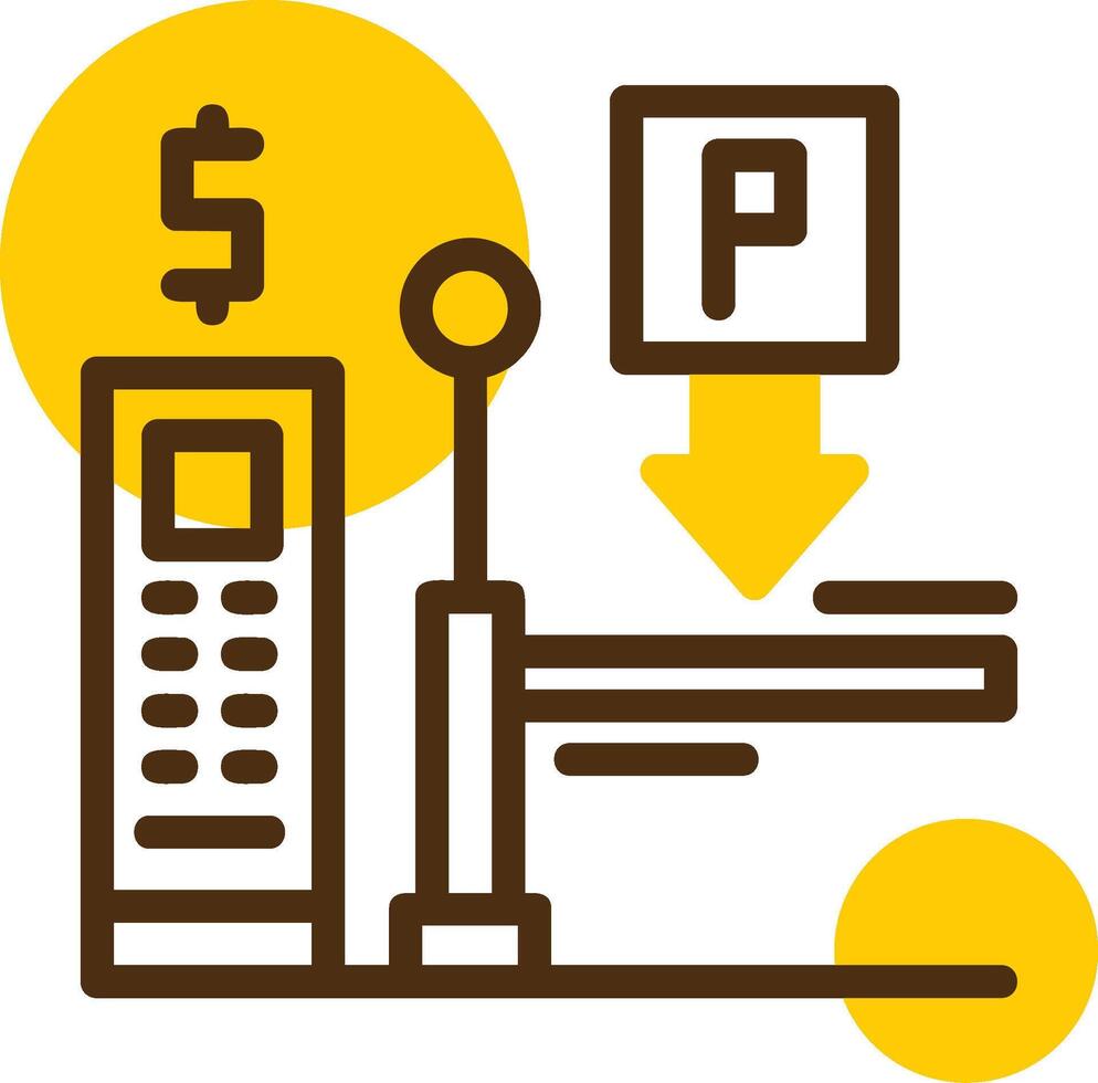 Pay on entry parking Yellow Lieanr Circle Icon vector