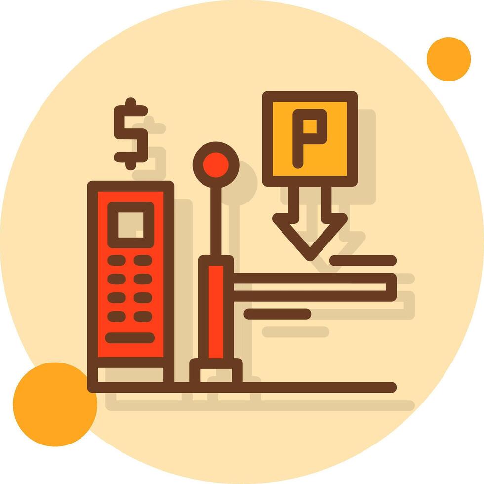 Pay on entry parking Filled Shadow Circle Icon vector