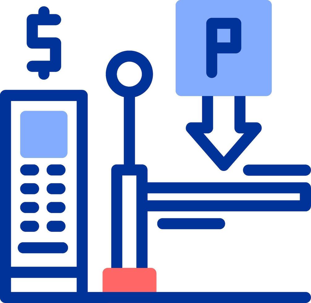 Pay on entry parking Color Filled Icon vector