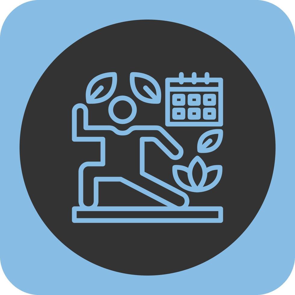 Wellness Routine Linear Round Icon vector