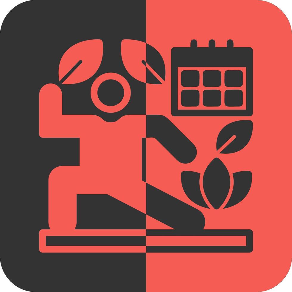 Wellness Routine Red Inverse Icon vector