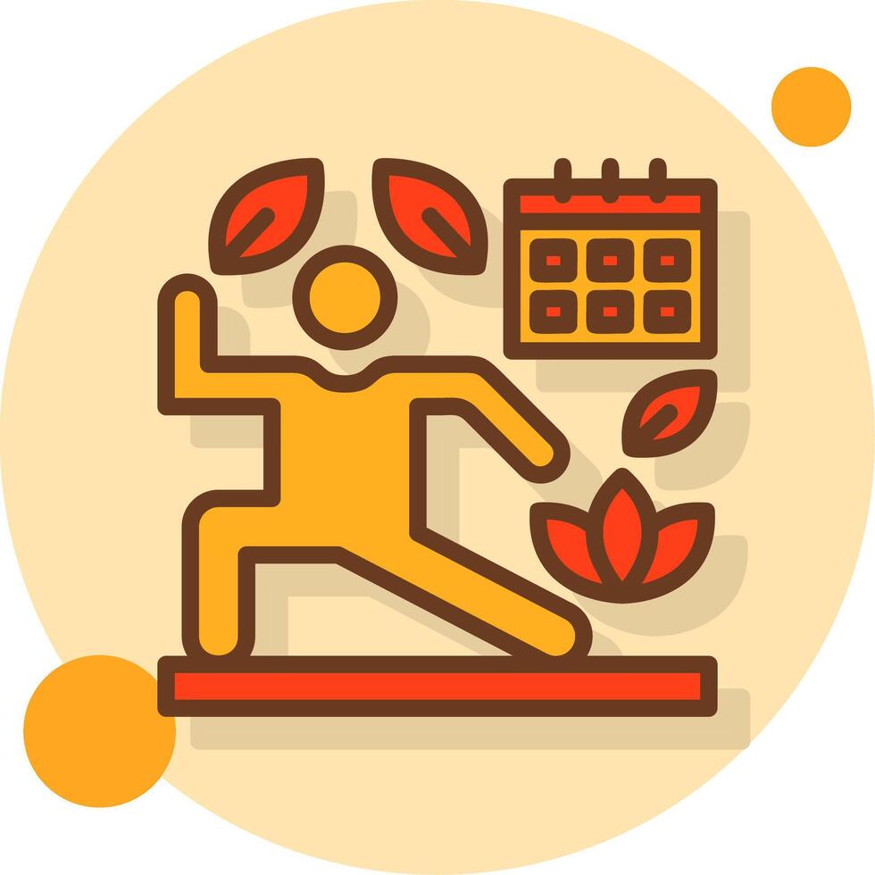 Wellness Routine Filled Shadow Circle Icon vector