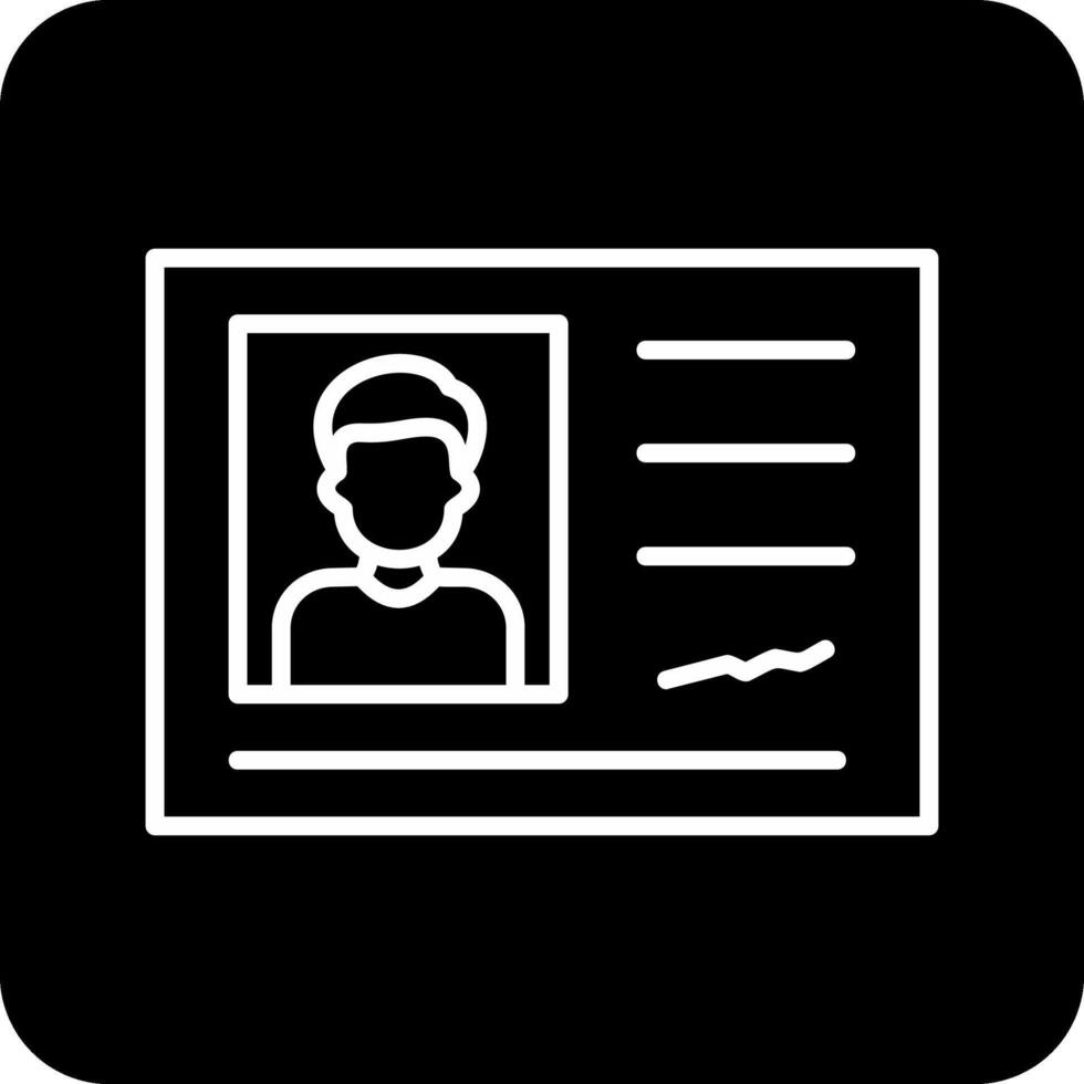 icono de vector de tarjeta de identificación