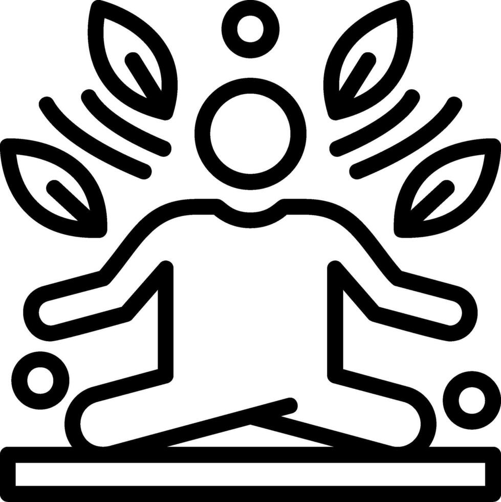 icono de línea de meditación vector