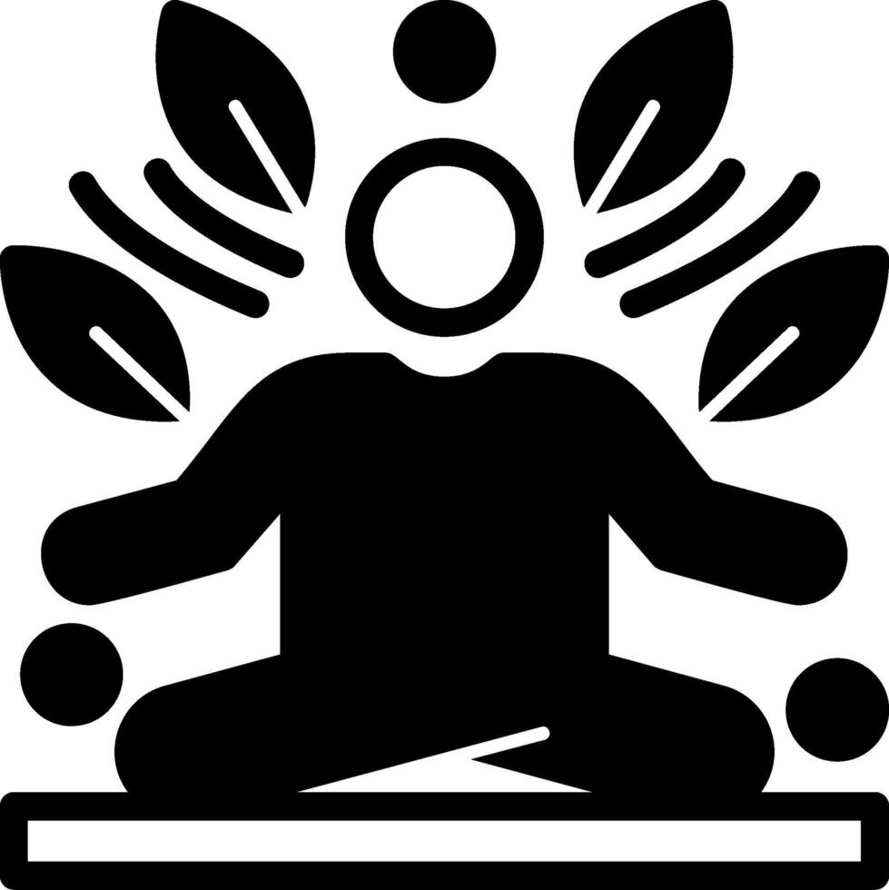 icono de glifo de meditación vector