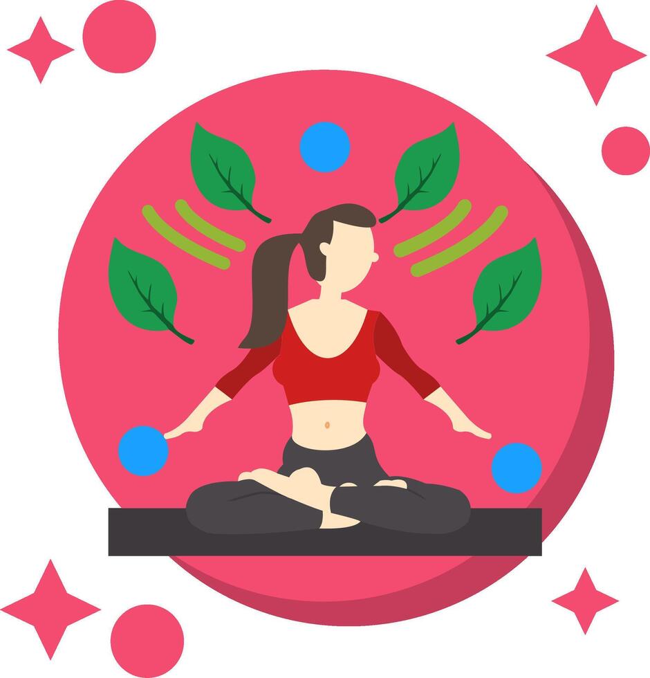 Meditation Tailed Color Icon vector