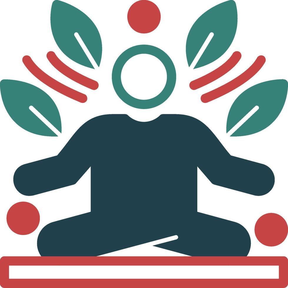 Meditation Glyph Two Color Icon vector