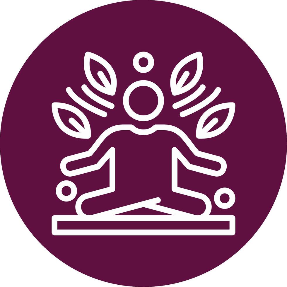 Meditation Outline Circle Icon vector