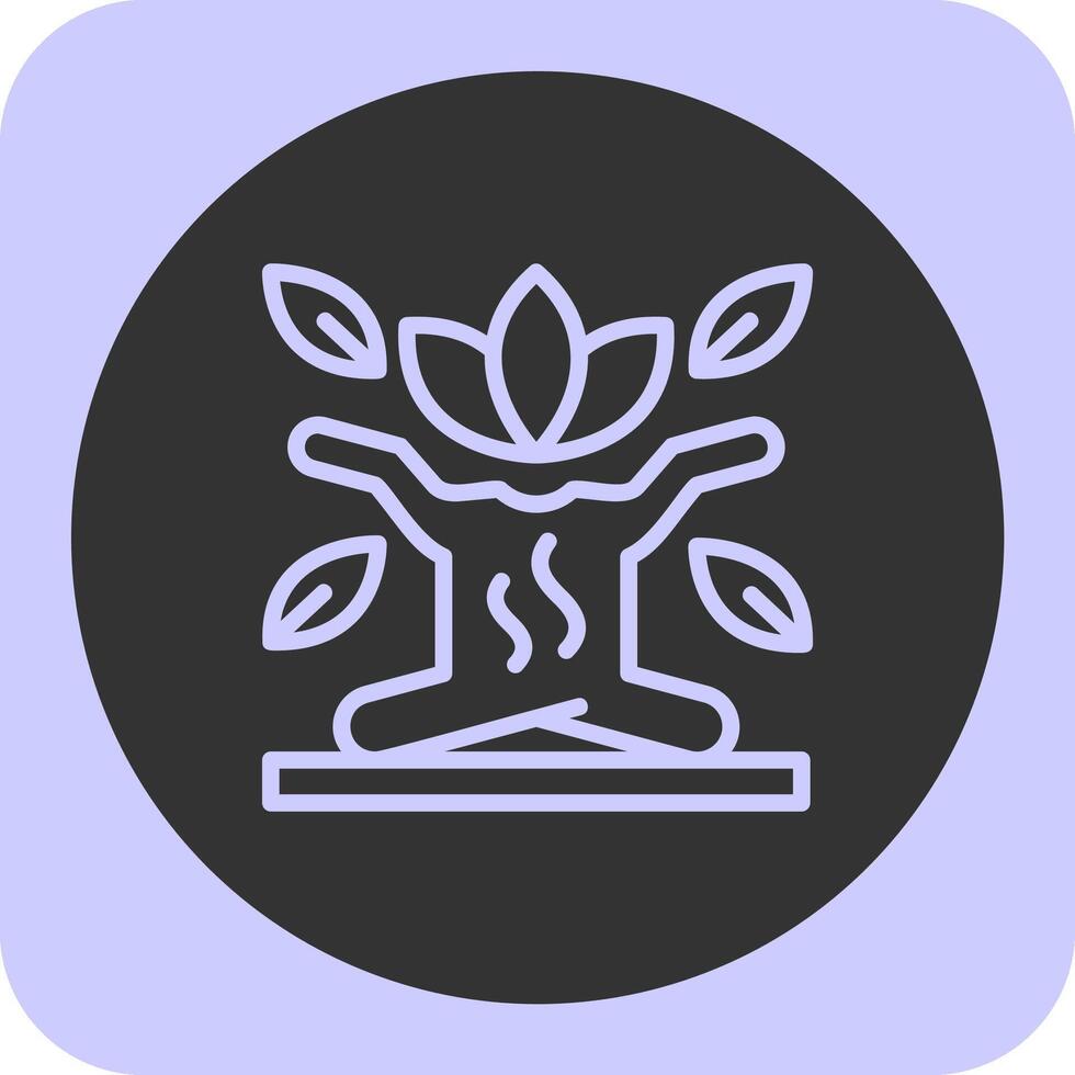 Mindfulness Linear Round Icon vector