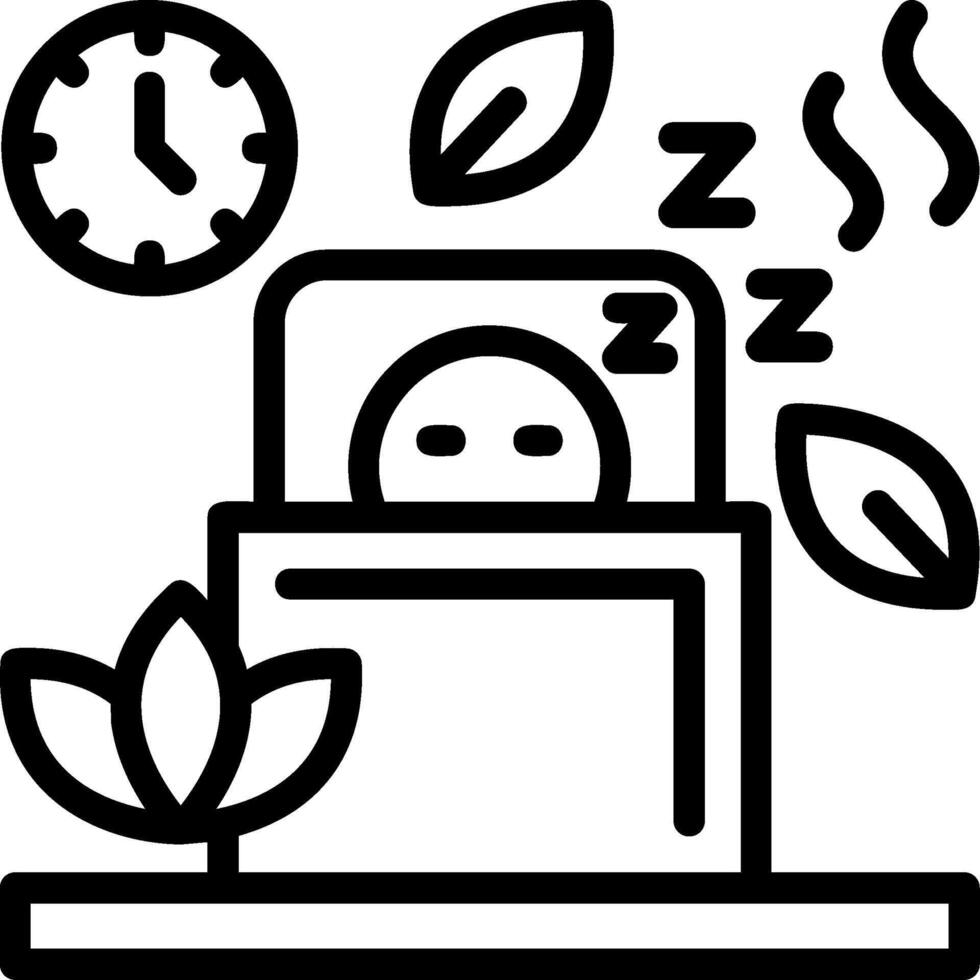 icono de línea de sueño vector