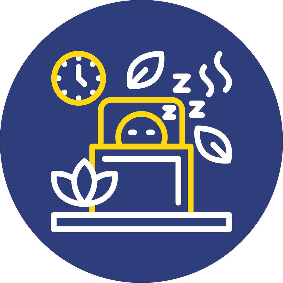 Sleep Dual Line Circle Icon vector