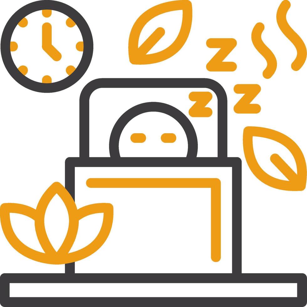 dormir línea dos color icono vector