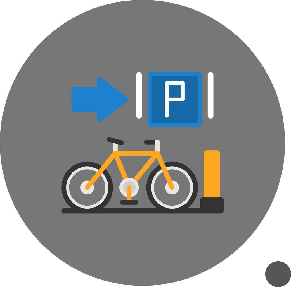 estacionado bicicletas plano sombra icono vector