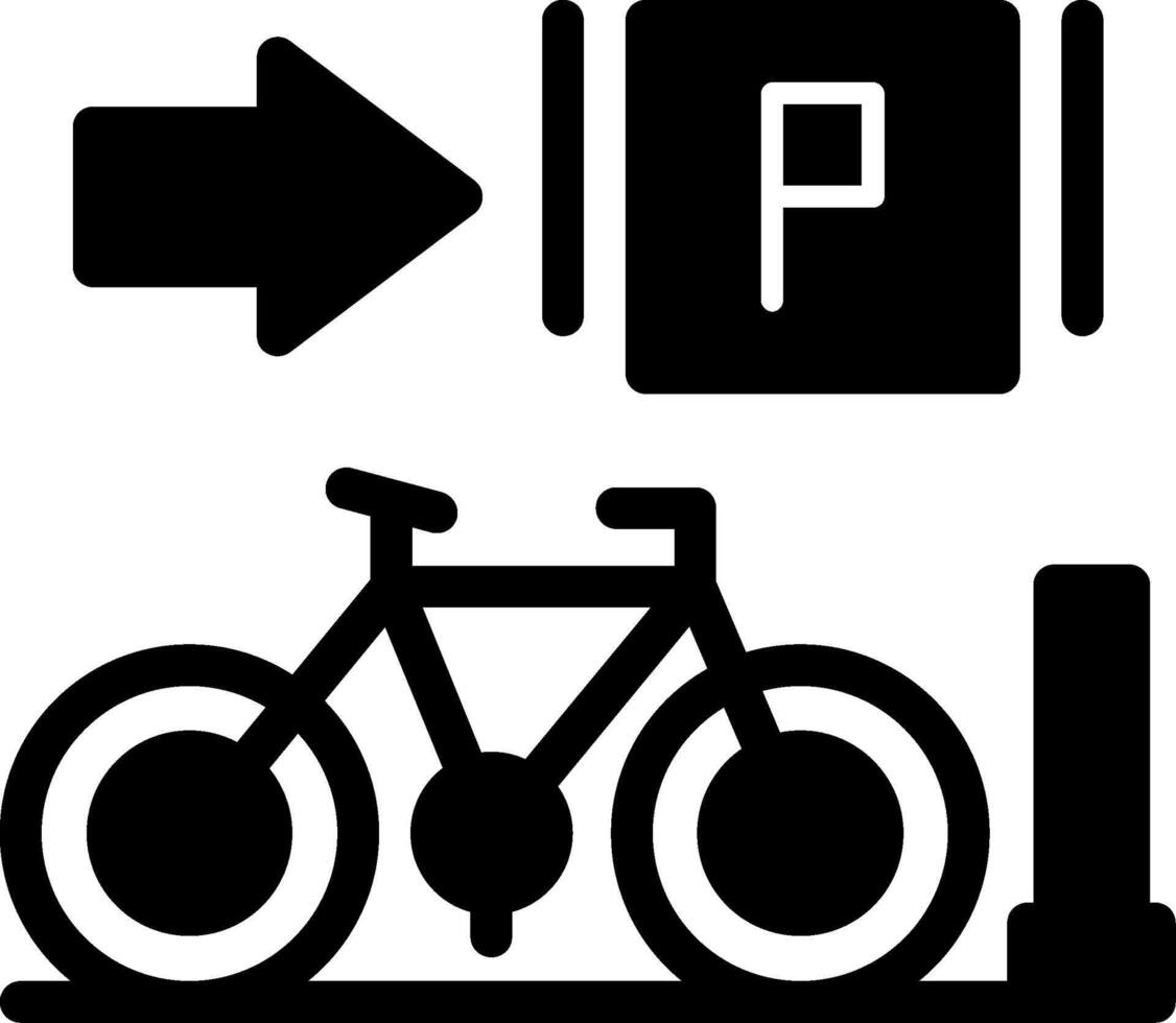 Parked bicycles Glyph Icon vector