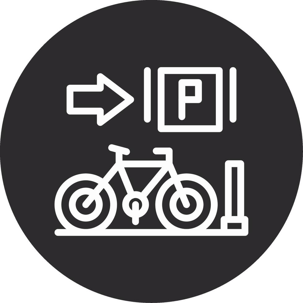 Parked bicycles Inverted Icon vector