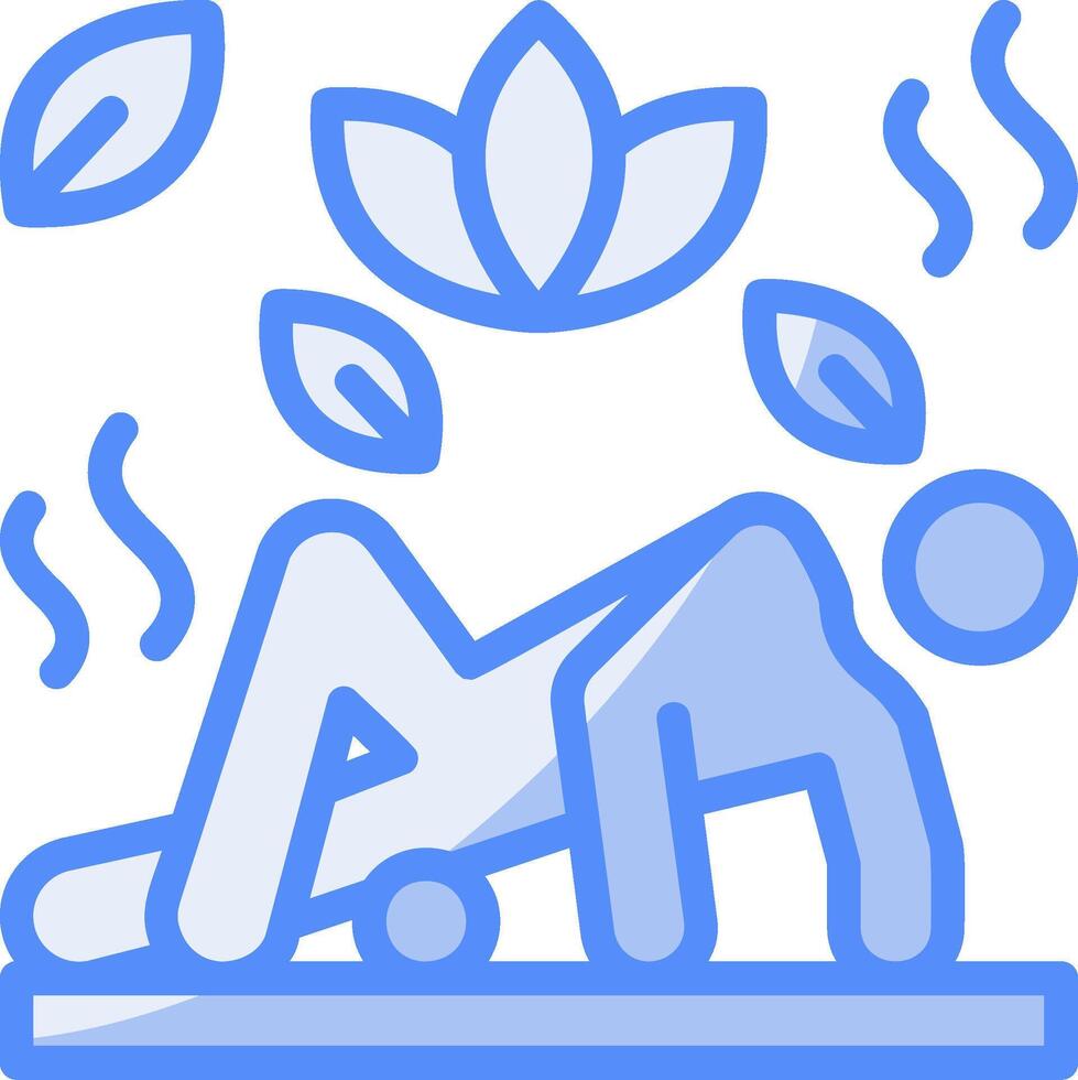 Foam Rolling Line Filled Blue Icon vector