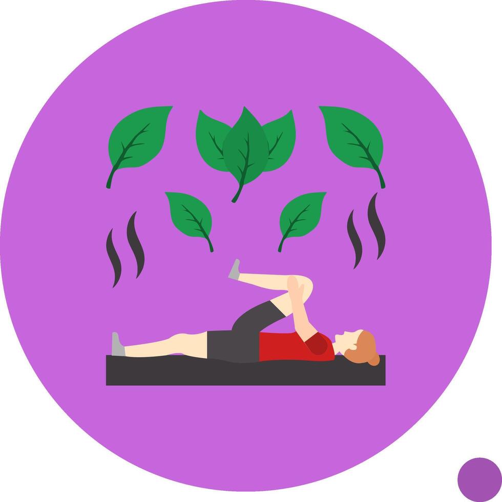 Stretching Flat Shadow Icon vector