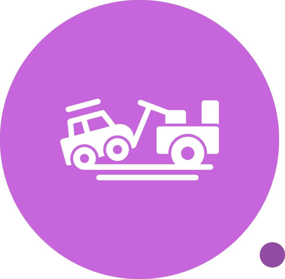 Towed vehicle Glyph Shadow Icon vector