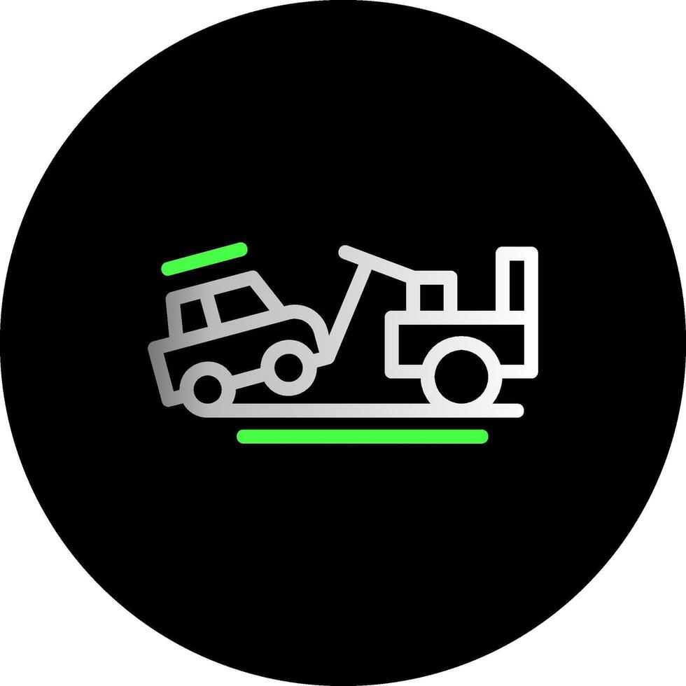 Towed vehicle Dual Gradient Circle Icon vector