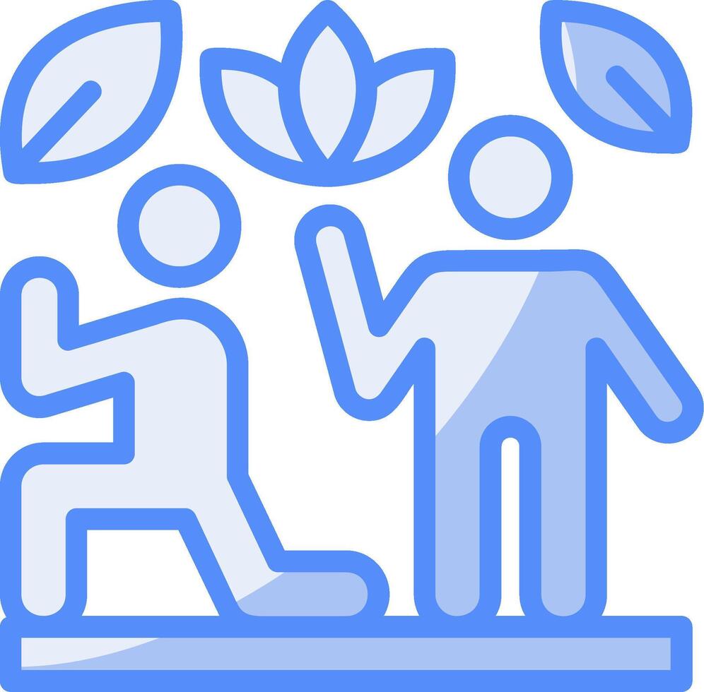 Personal Trainer Line Filled Blue Icon vector