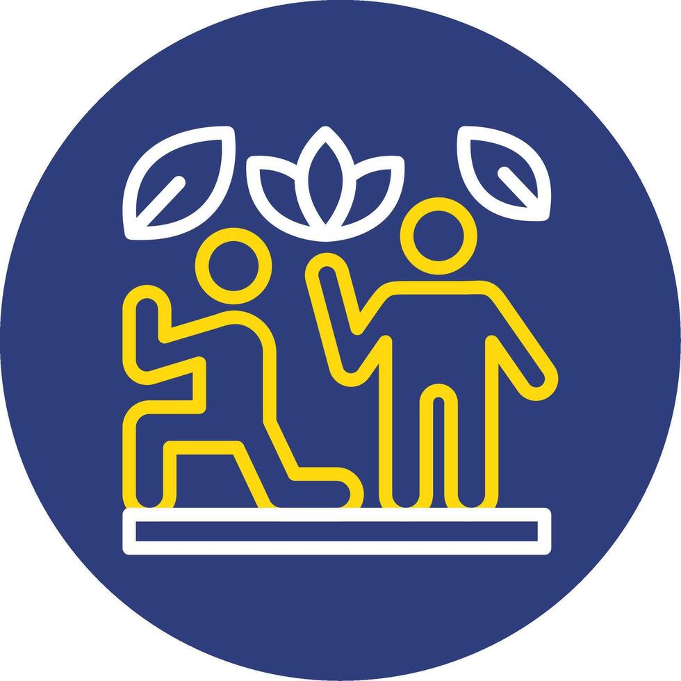 Personal Trainer Dual Line Circle Icon vector