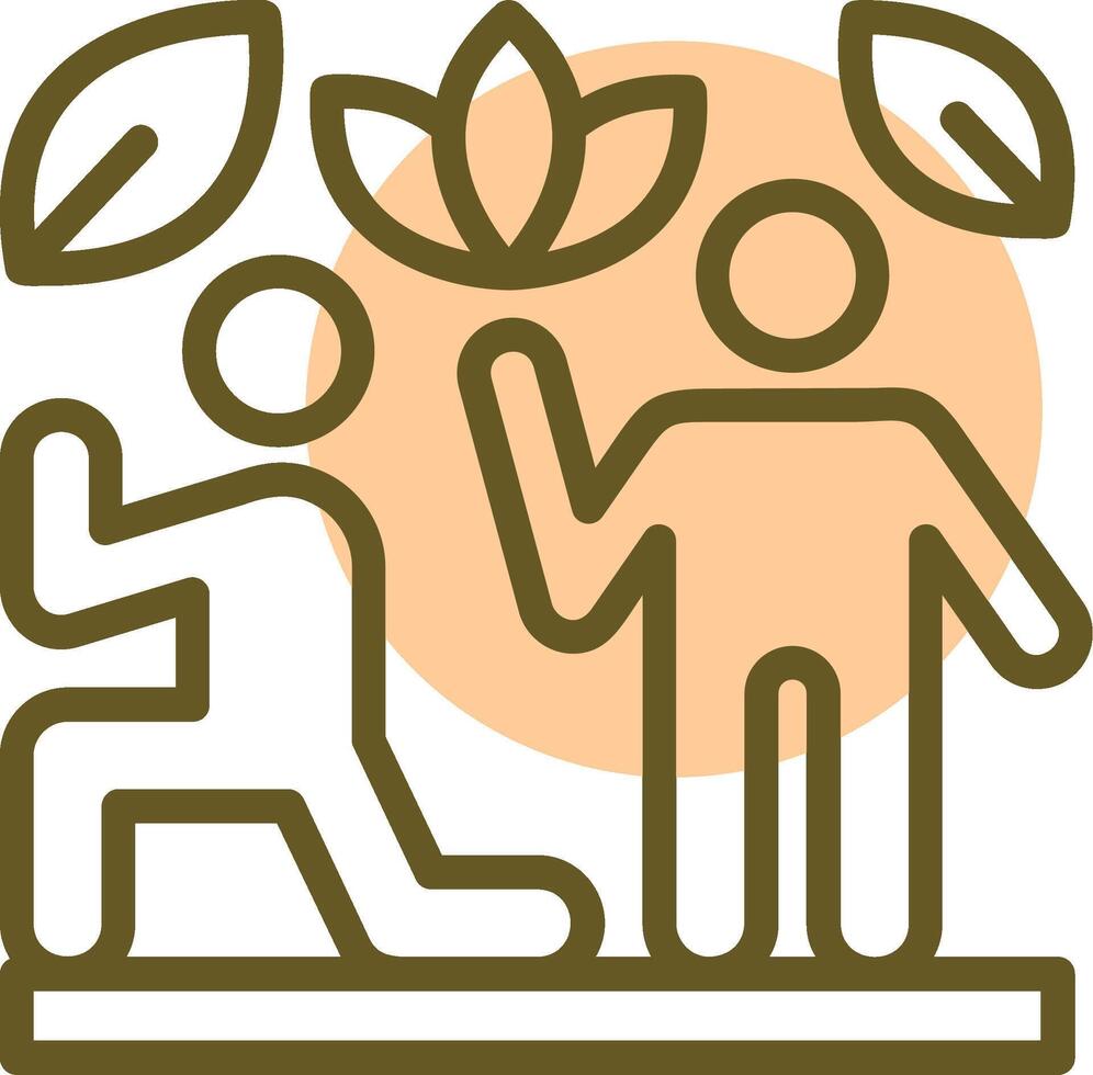 Personal Trainer Linear Circle Icon vector