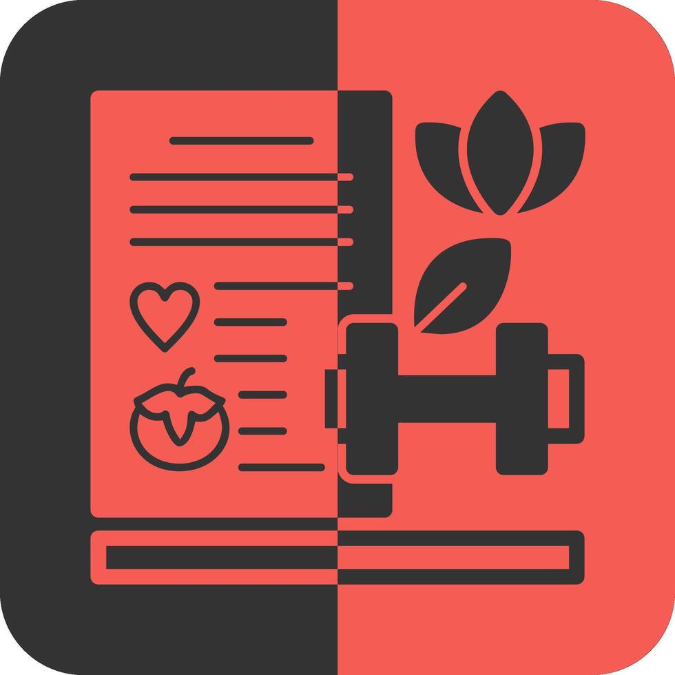Fitness Goals Red Inverse Icon vector
