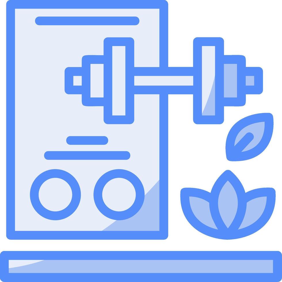 Progress Tracking Line Filled Blue Icon vector