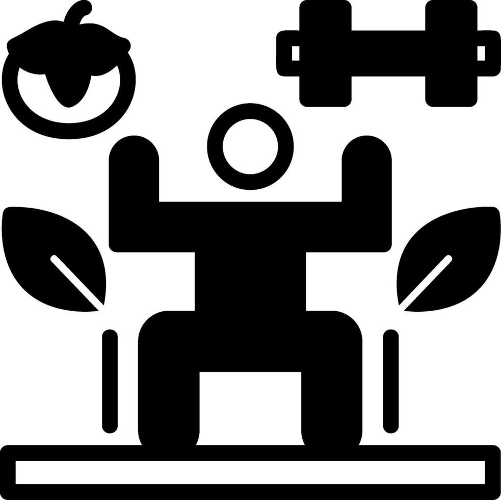 equilibrado estilo de vida glifo icono vector