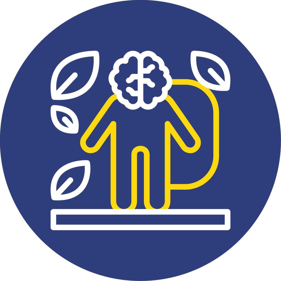 Mind-Body Connection Dual Line Circle Icon vector