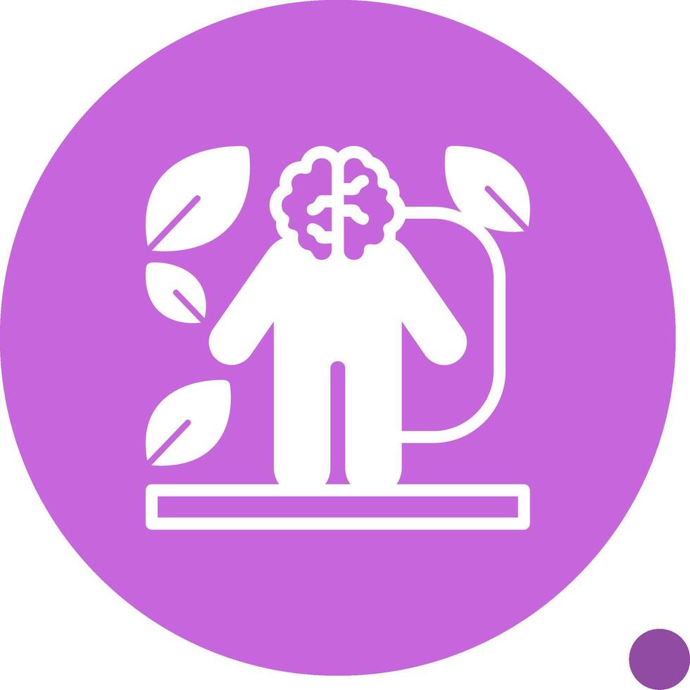 Mind-Body Connection Glyph Shadow Icon vector