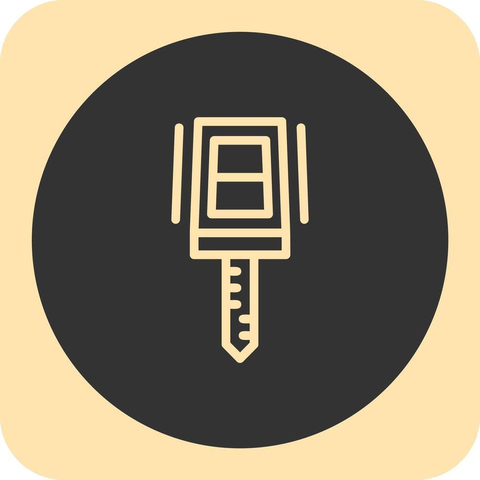 Car key Linear Round Icon vector