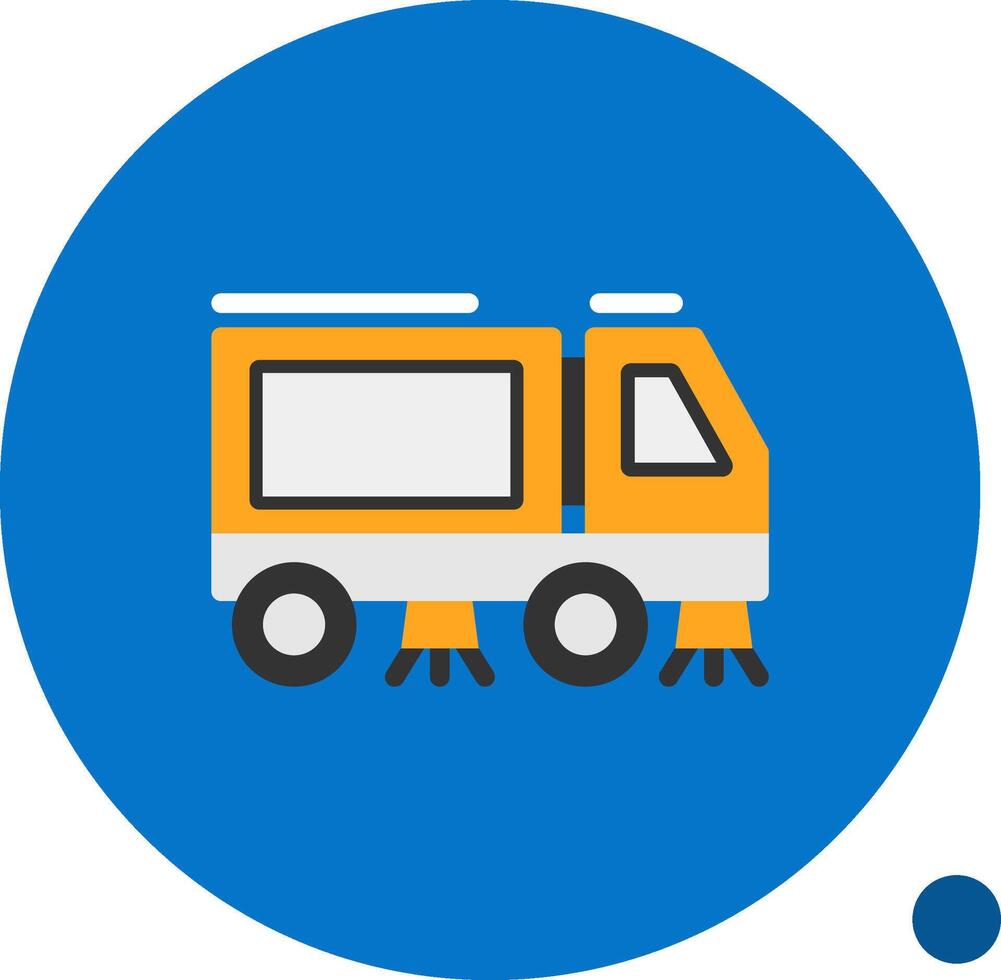 Parking lot sweeping Flat Shadow Icon vector