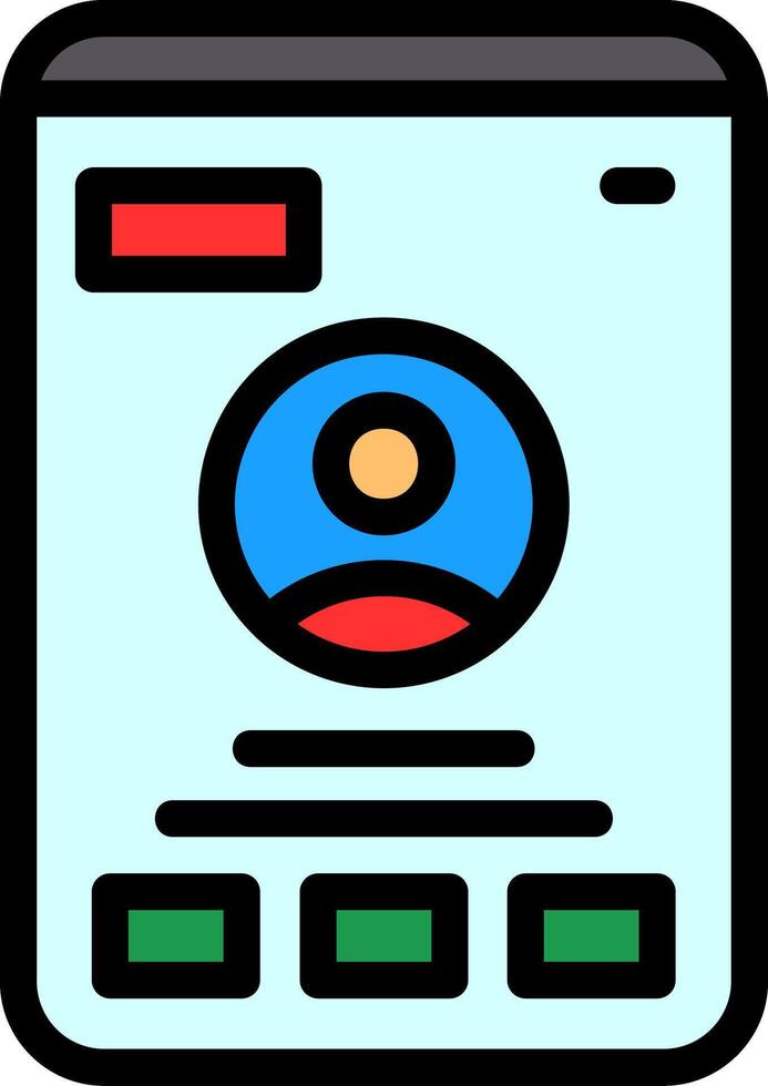 Profile Line Filled Icon vector