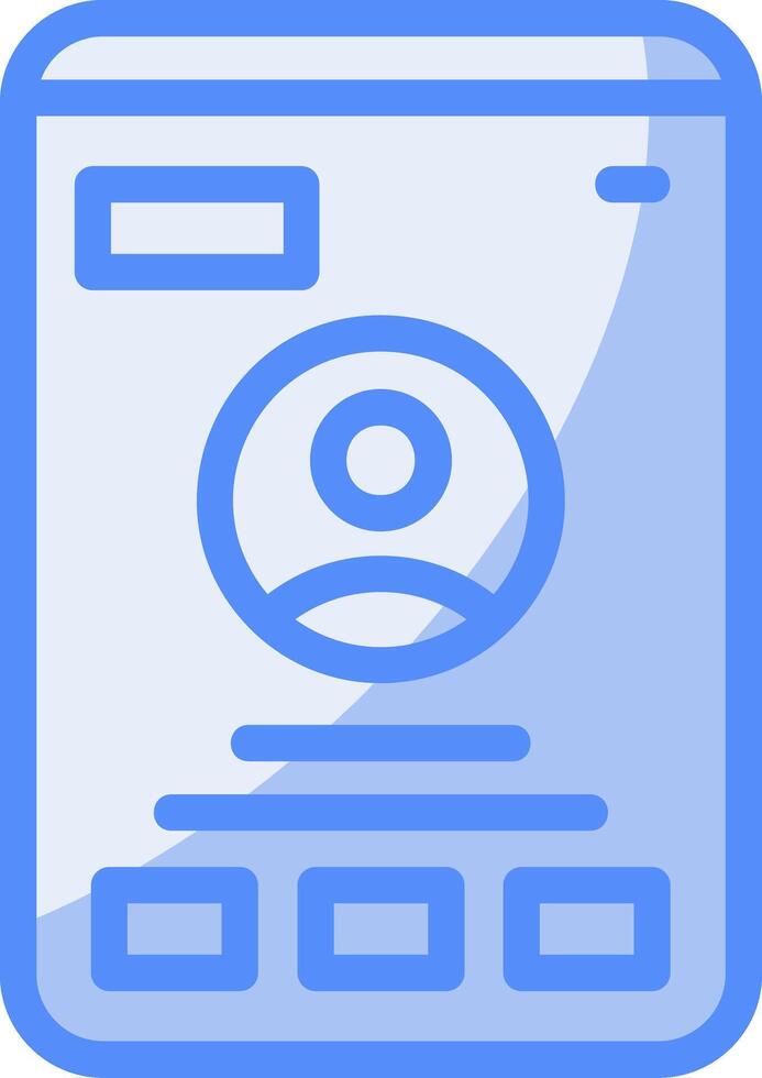 Profile Line Filled Blue Icon vector