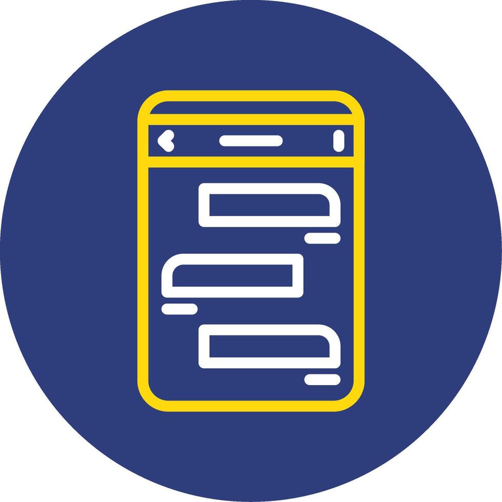 Messages Dual Line Circle Icon vector