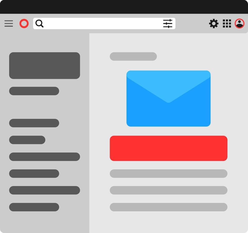 icono plano de correo vector