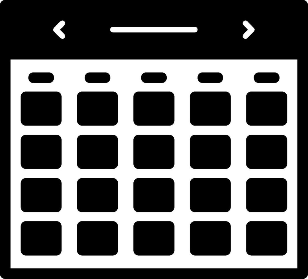 Calendar Glyph Icon vector