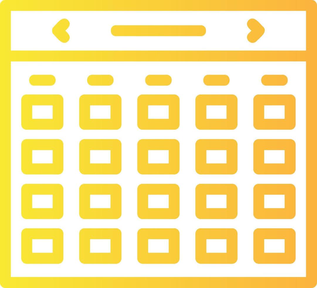 Calendar Linear Gradient Icon vector