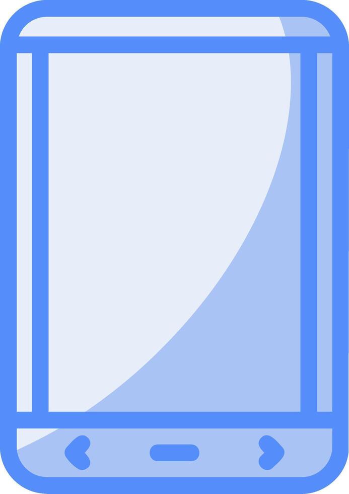 Phone Line Filled Blue Icon vector