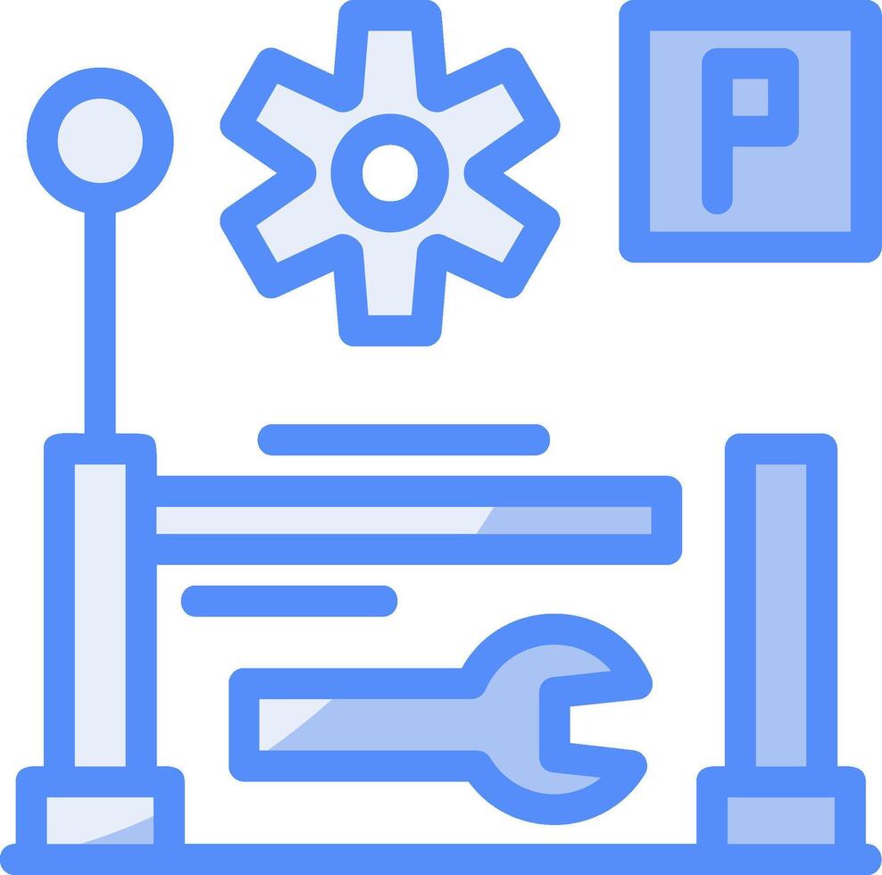 Parking maintenance Line Filled Blue Icon vector