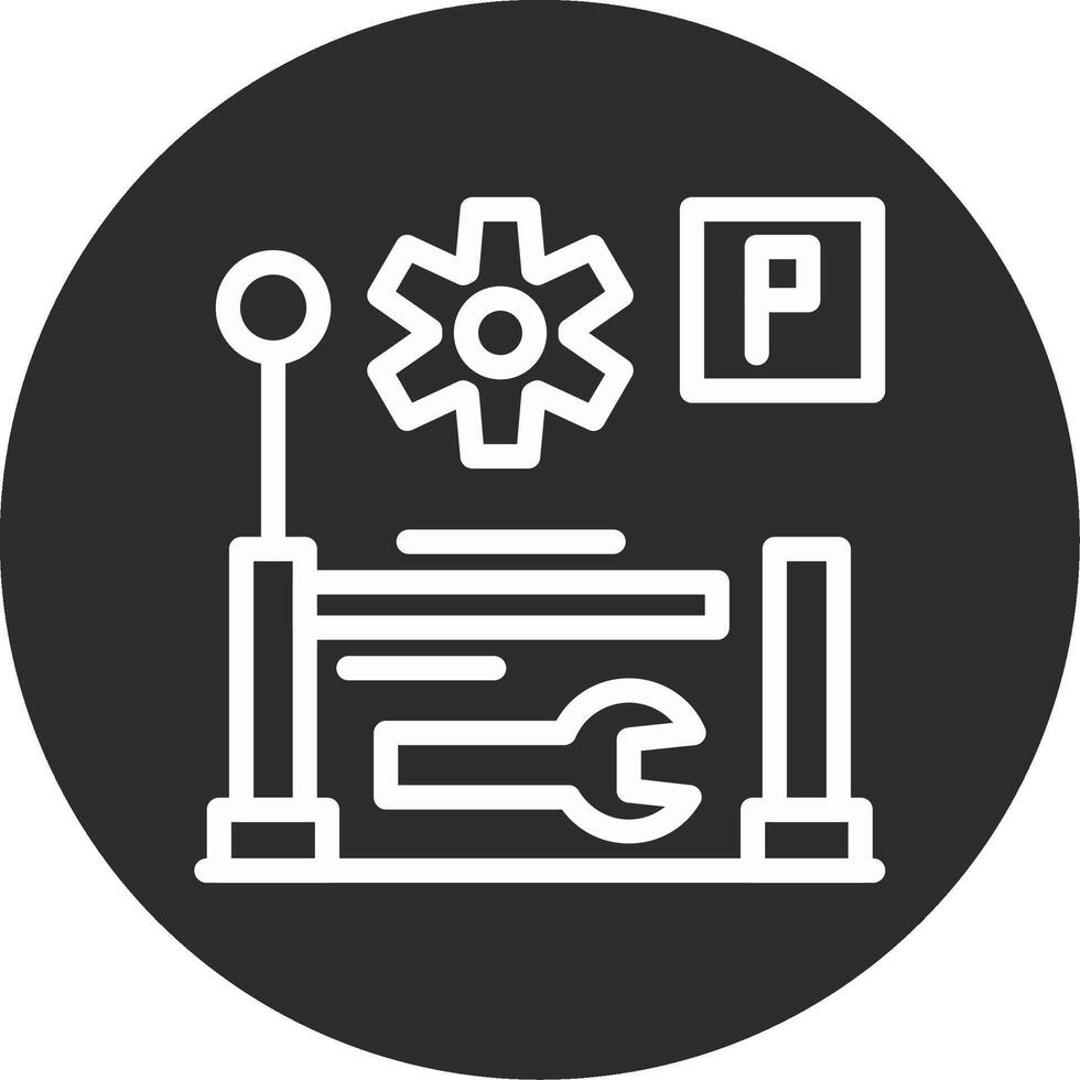 Parking maintenance Inverted Icon vector